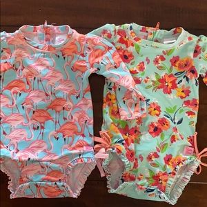 (2) Ruffle Butts swim suits size 6-12mos